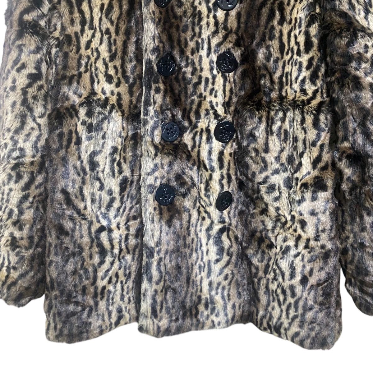 Schott MOUSSY X SCHOTT BROS Faux Fur Leopard Peacoat Jacket Size M / US 6-8 / IT 42-44 - 9 Thumbnail