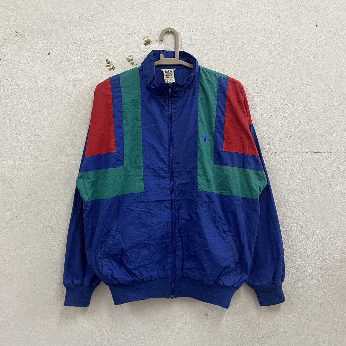 Adidas × Vintage 🔥Vintage Adidas Retro Tricolour Full Zipper Light Jacket Size US L / EU 52-54 / 3 - 1 Thumbnail