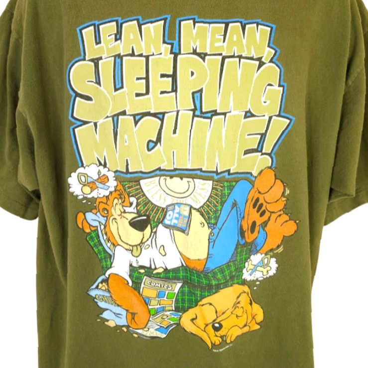 Vintage VINTAGE Sun Bear Sleeping T Shirt Mens Size XL Green 90s Lean Mean Sleeping Machine Size US XL / EU 56 / 4 - 2 Thumbnail