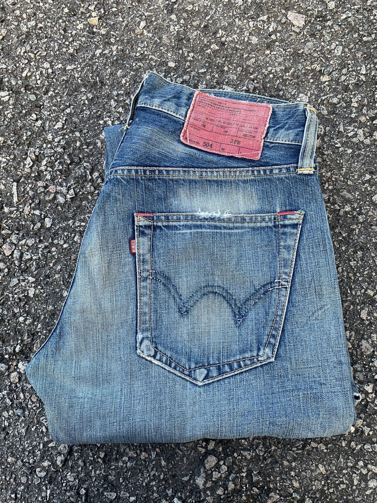 Kapital VINTAGE EDWIN 504 JAPANESE FADED & RUSTY DISTRESSED DENIM Size US 32 / EU 48 - 9 Thumbnail