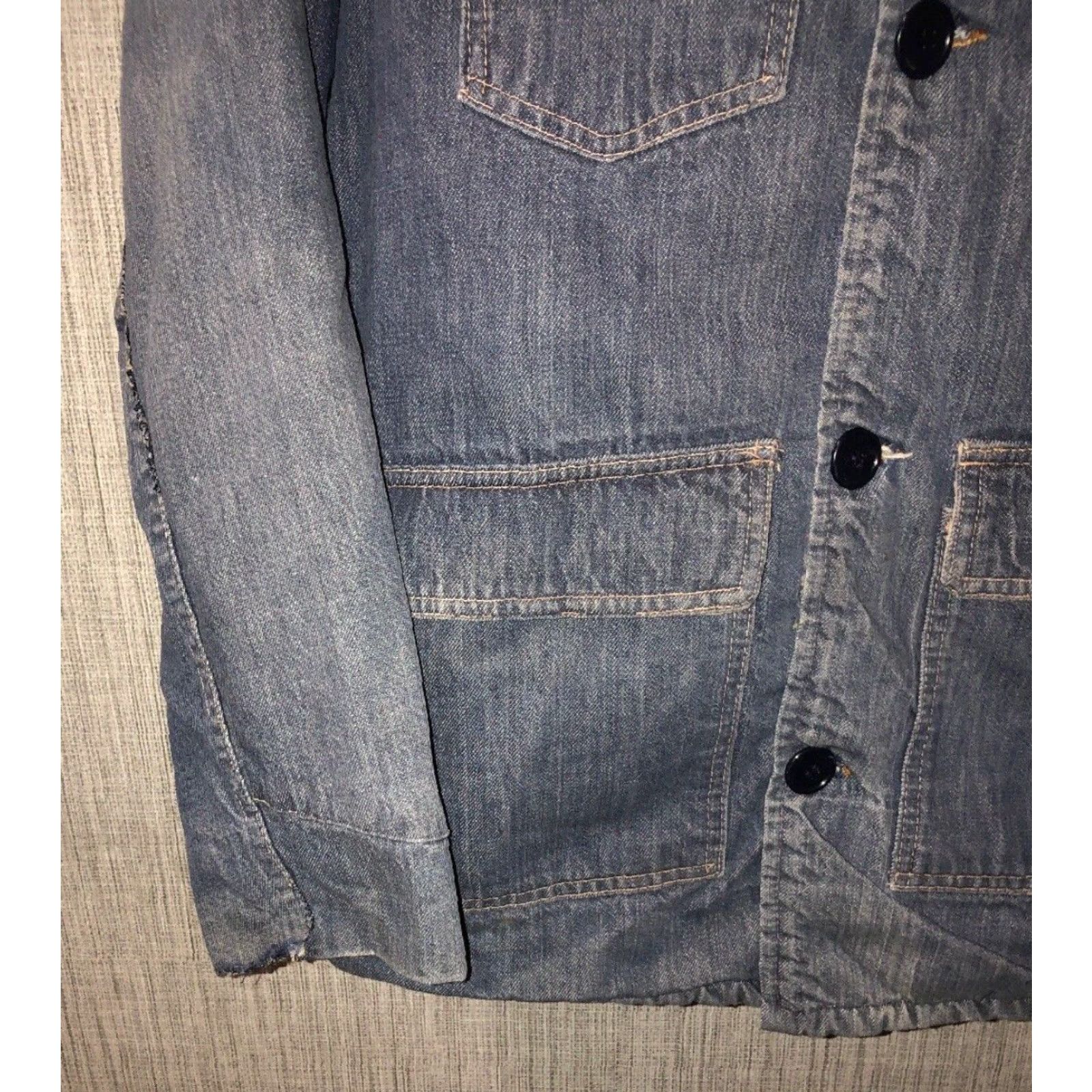 Vintage Roebucks Mens Jacket Blue Sherpa Lined Button Front 23 Inch Armpit M Regular Size US M / EU 48-50 / 2 - 4 Thumbnail