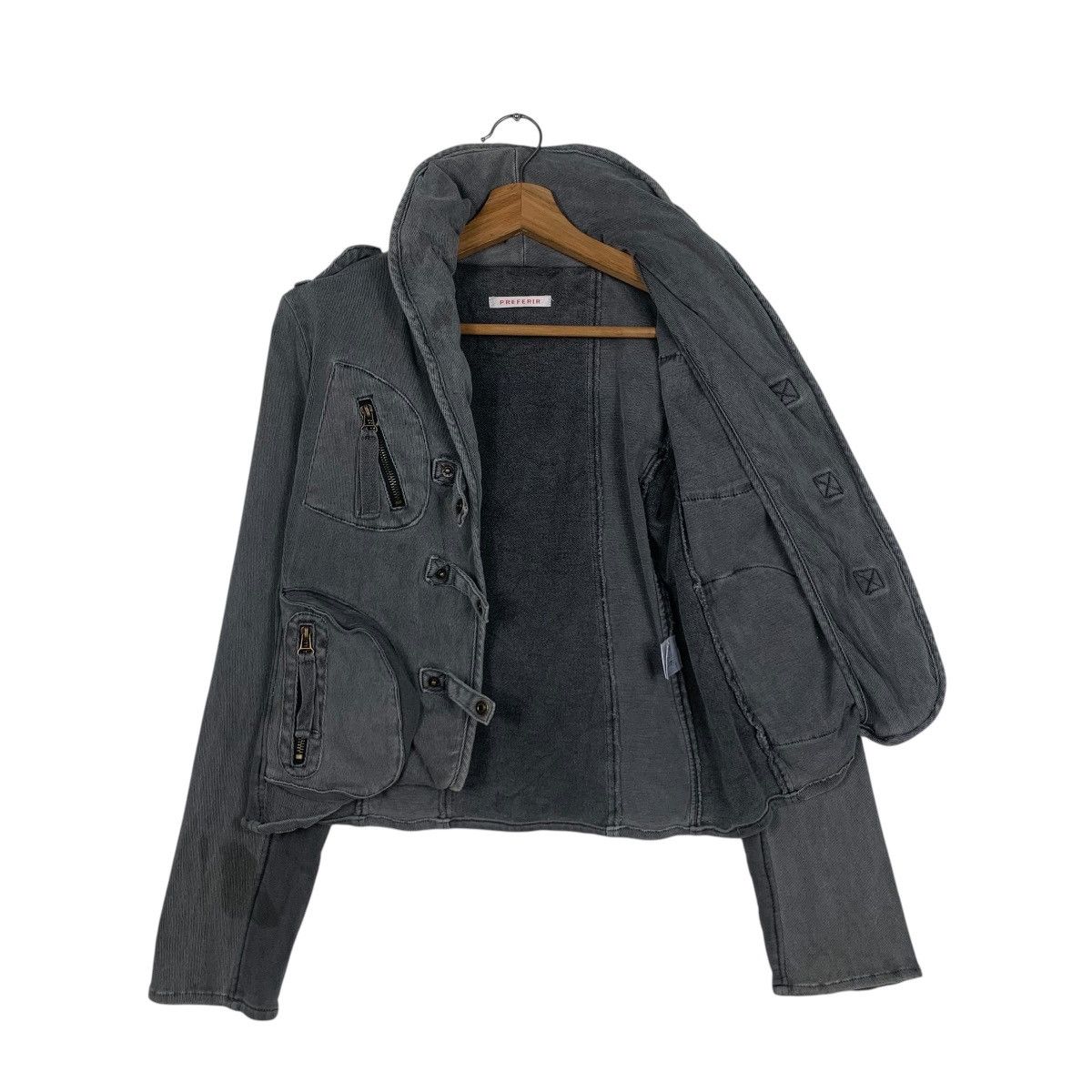 Japan Rags PREFERIR Techwear Cropped Jacket #1802-C16 Size XS / US 0-2 / IT 36-38 - 9 Thumbnail