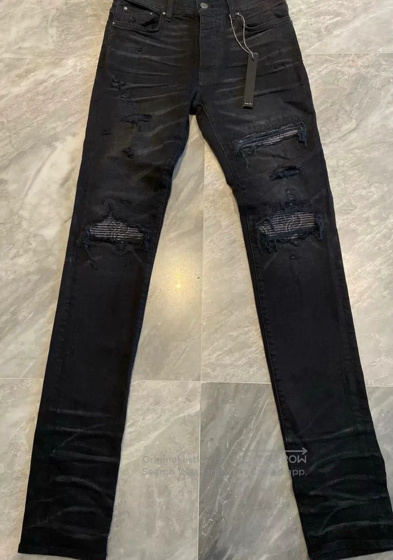 Amiri Amiri Classic Vintage Black and Purple Patchwork Denim Jea Size US 32 / EU 48 - 1 Thumbnail