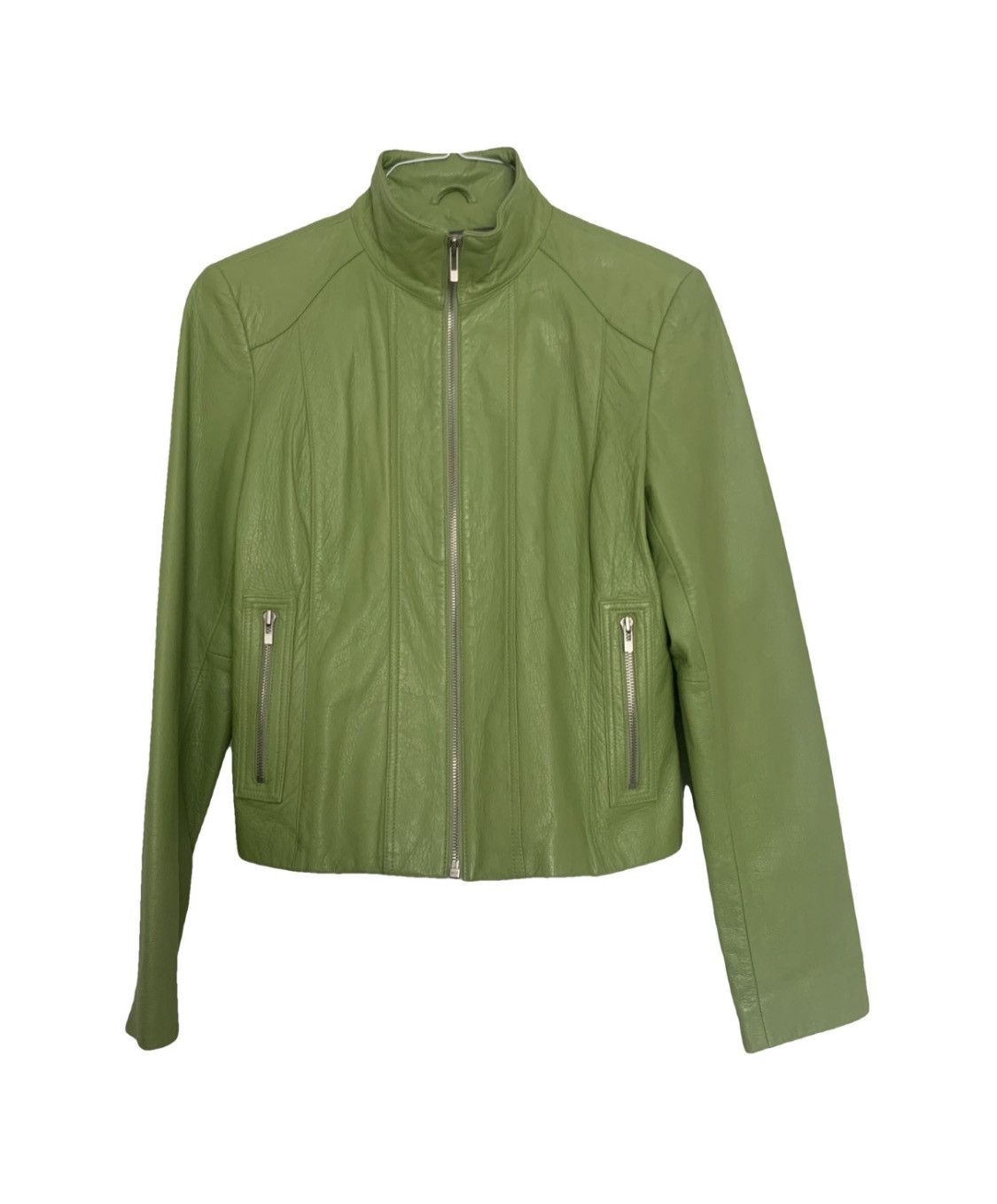 kenneth cole reaction vintage green leather jacket
