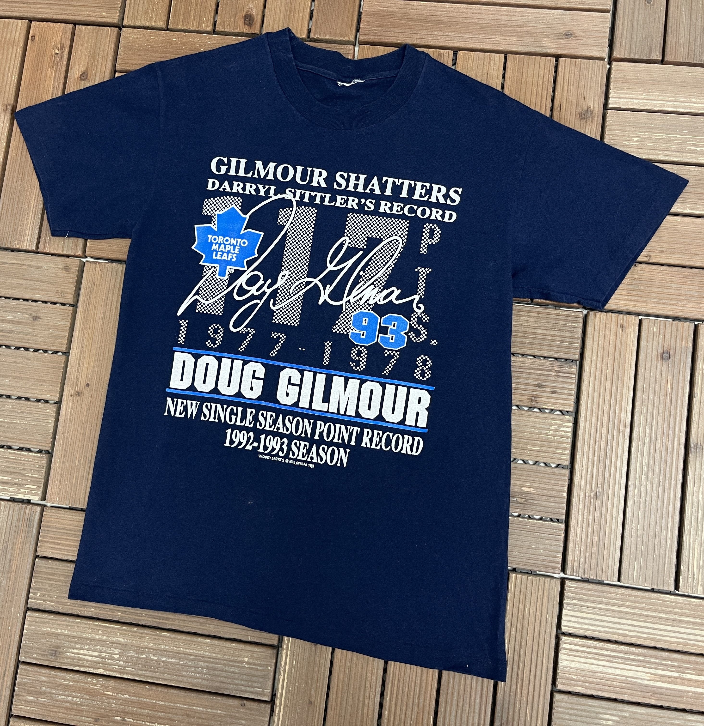 Vintage Toronto Maple Leafs Doug Gilmour Vintage Blue T-Shirt Tee Size US M / EU 48-50 / 2 - 4 Thumbnail