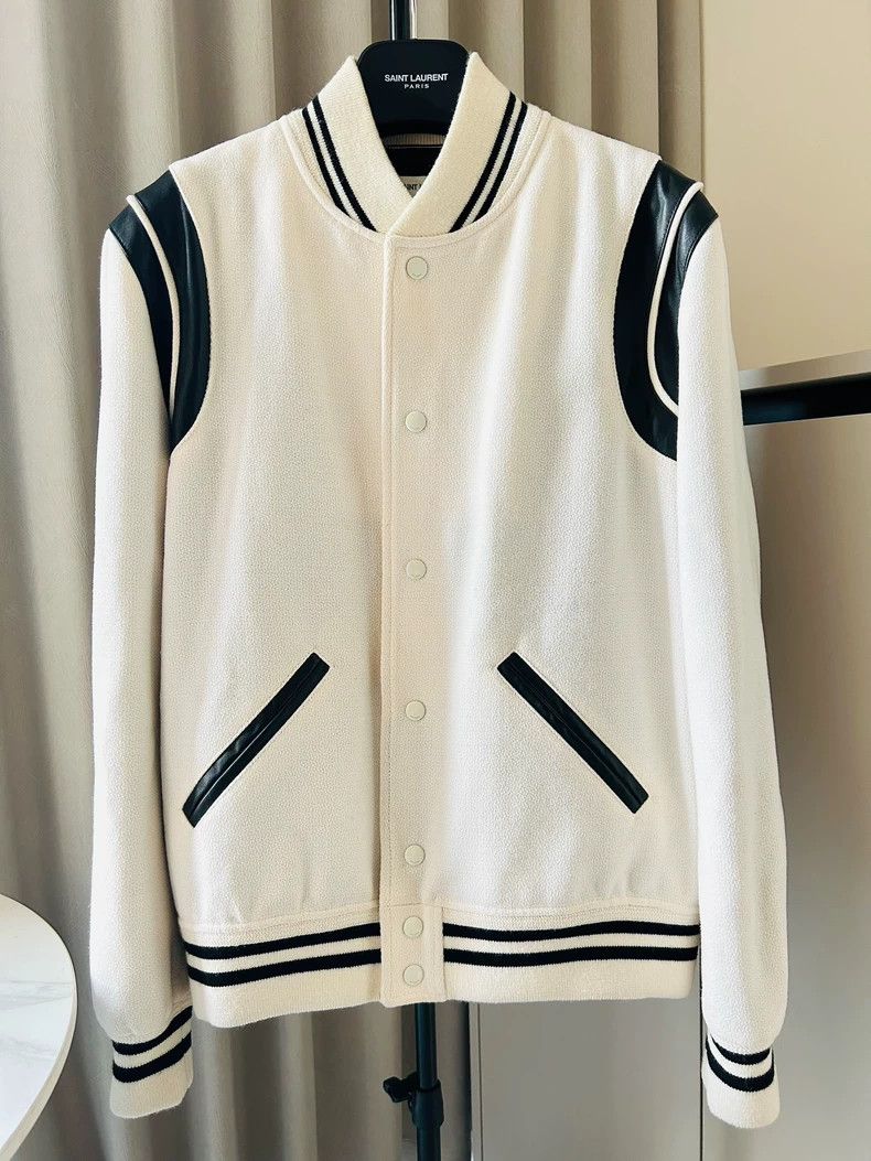 Saint Laurent Paris saint Laurent paris22fw genuine white wool patchwork leath Size US M / EU 48-50 / 2 - 1 Thumbnail