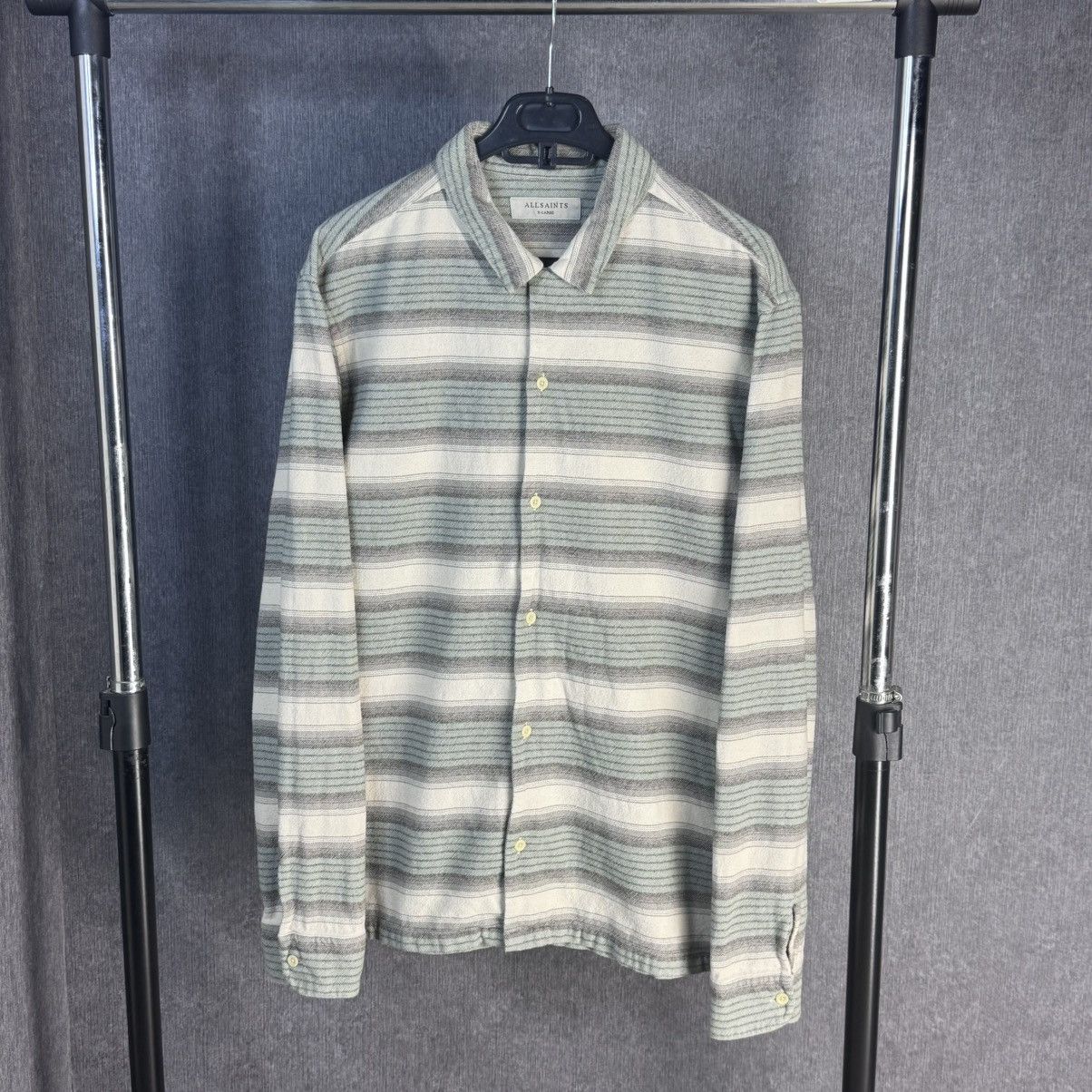 Allsaints Vintage Allsaints flannel shirt striped streetwear Y2K Size US XL / EU 56 / 4 - 1 Thumbnail