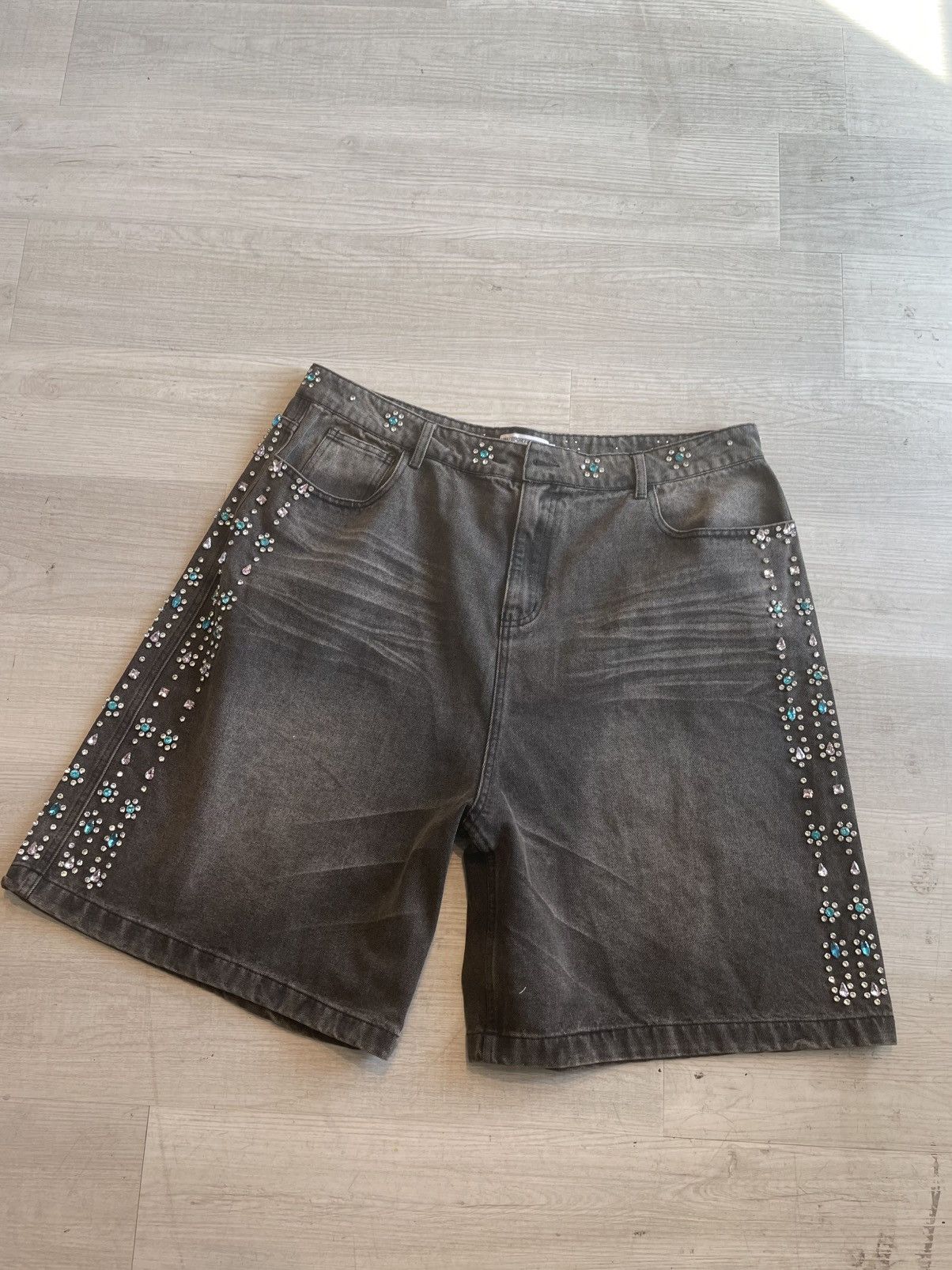 Vale Vale Forever Crystal Jean Shorts Jort Black 38 Size US 38 / EU 54 - 1 Thumbnail