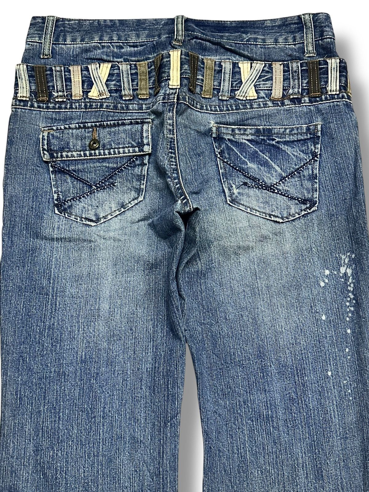Japanese Brand Jinnee Jeans Double Waist Baggy Loose With Painted & Faded Size US 37 - 5 Thumbnail
