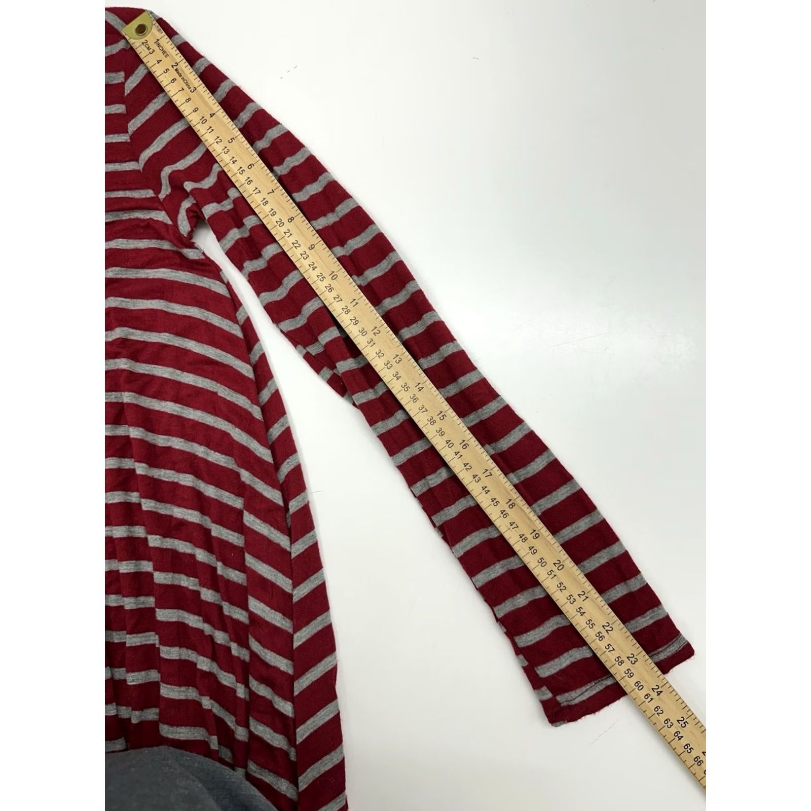 Vintage Cacia Womens Dress XL Red Gray Striped Long Sleeve Stretchy Size XL / US 12-14 / IT 48-50 - 7 Thumbnail