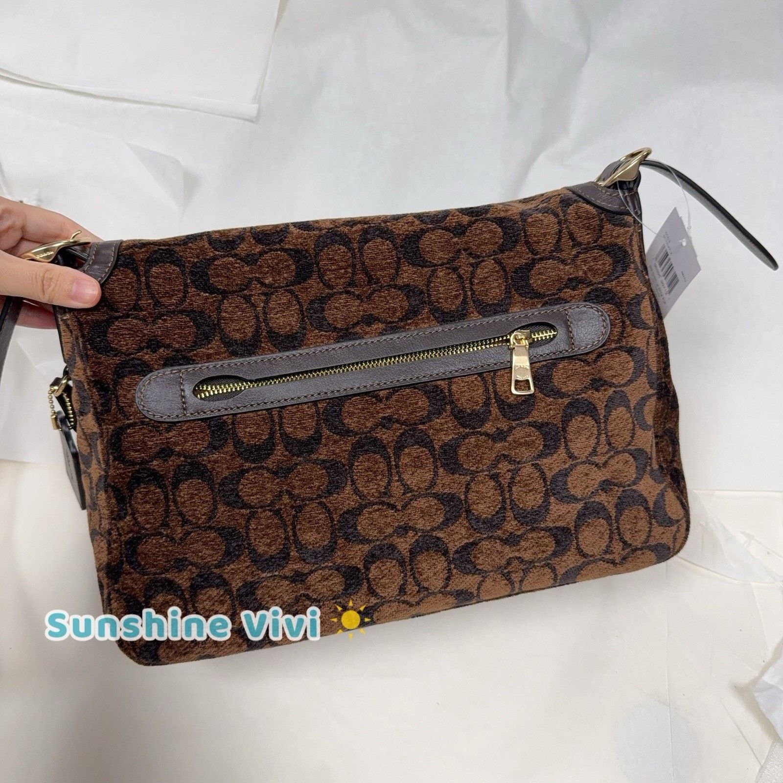 Coach NWT Limited Coach Etta Flap Shoulder Bag Chenille CCE58 Size ONE SIZE - 8 Thumbnail