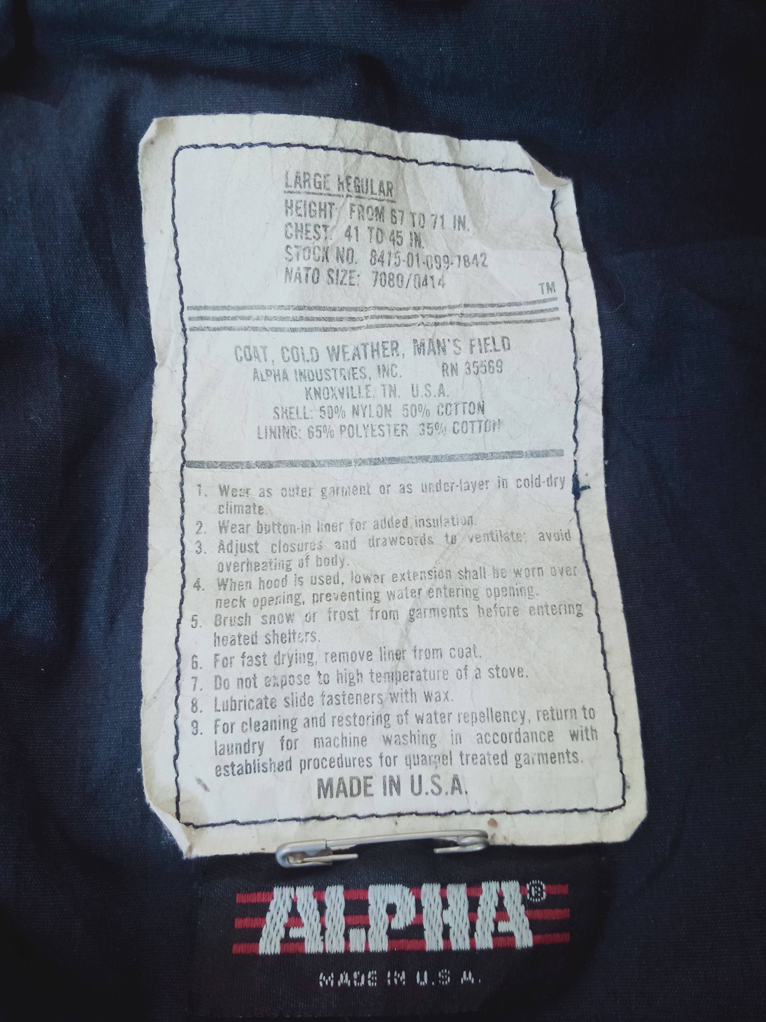 Alpha Industries Vintage Alpha Industries M 65 Field Jacket Sunfaded Size US L / EU 52-54 / 3 - 2 Thumbnail