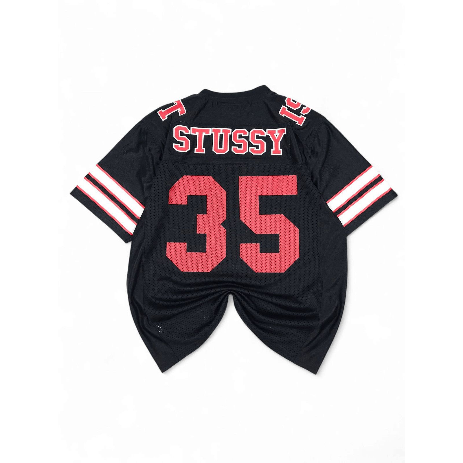 Stussy 💎 Stussy Y2K Black Red Spell Out Logo Jersey T-shirt Tee Size US L / EU 52-54 / 3 - 2 Thumbnail