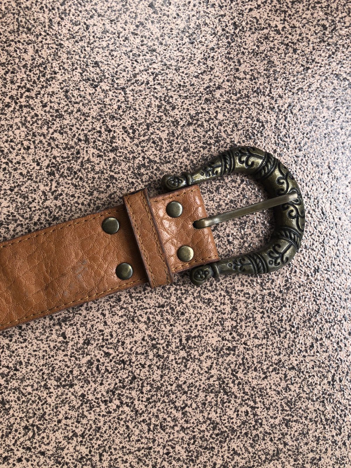 Japanese Brand Brown leather studded ring punk lgb if six was nine style Size ONE SIZE - 3 Thumbnail