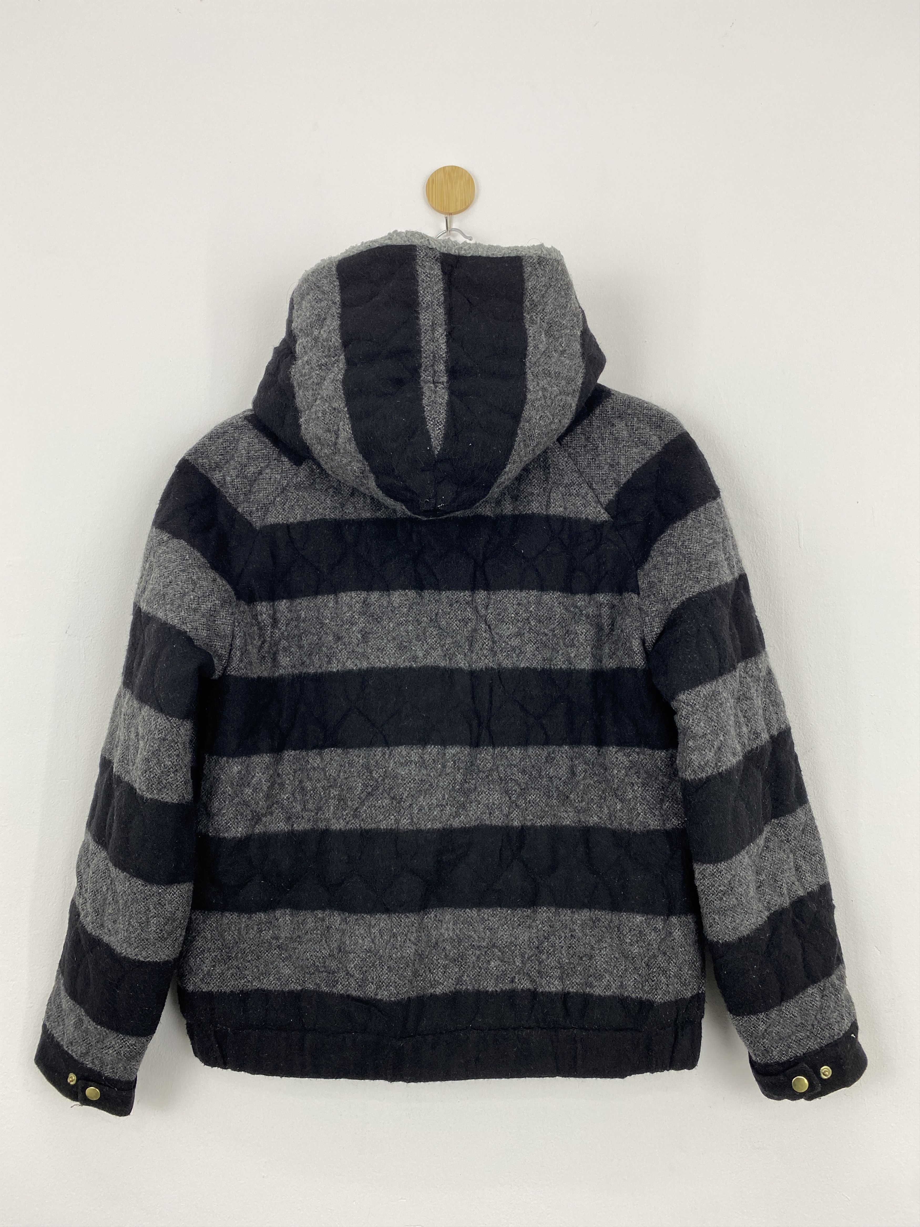 Japanese Brand Vintage Isato Japan Striped Bomber Wool Zipper Jacket Size US XS / EU 42 / 0 - 3 Thumbnail