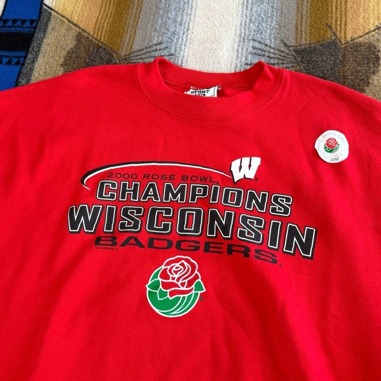 Lee VINTAGE Wisconsin Badgers Rose Bowl 2000 Crewneck Sweatshirt 2XL Red Lee Mens Sweatshirt Pullover NWT Champs Size US XXL / EU 58 / 5 - 5 Thumbnail