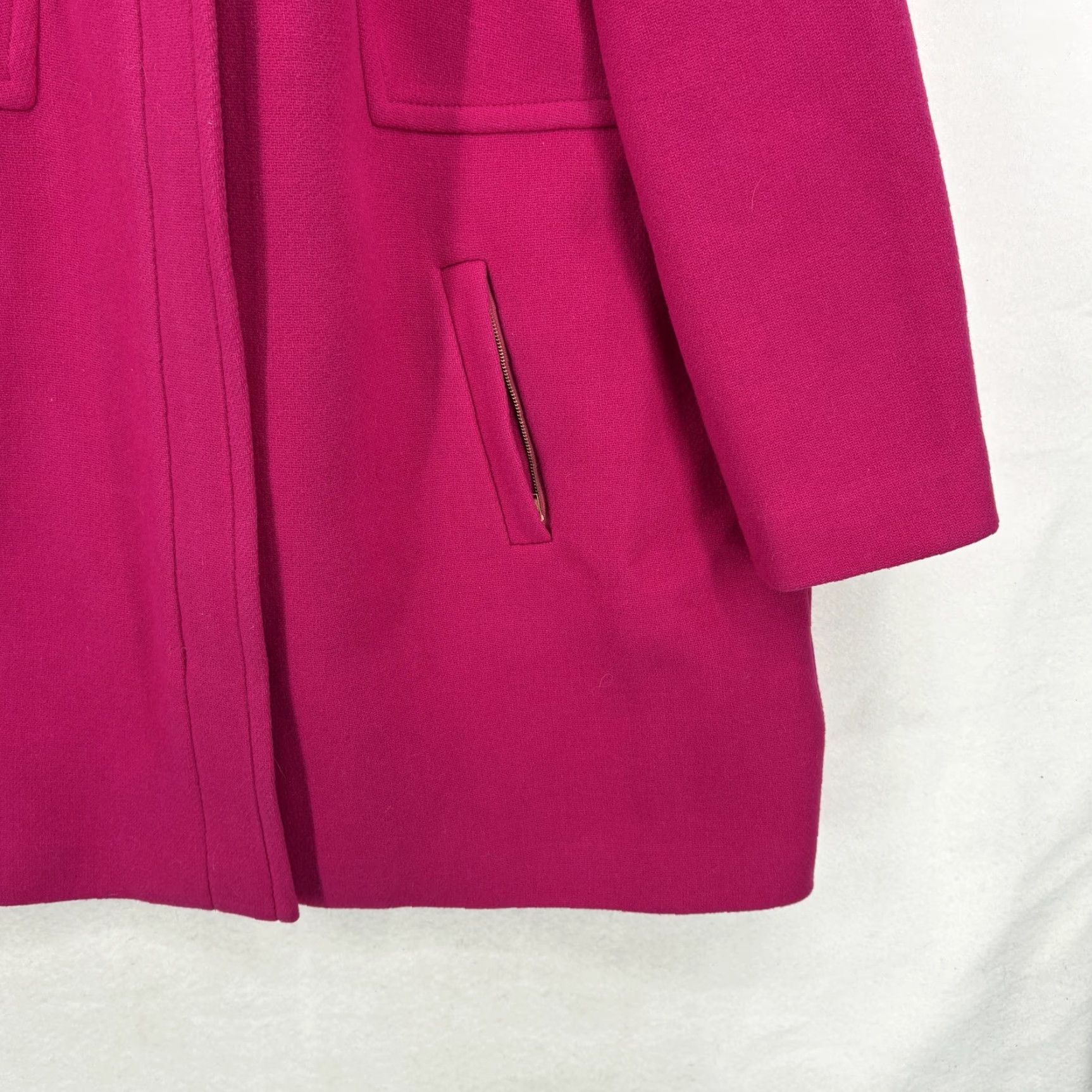Talbots Talbots Coat Womens 20W Pink Wool Lined Collared Zipper Pockets Italian Size 3XL / US 20-22 - 3 Thumbnail