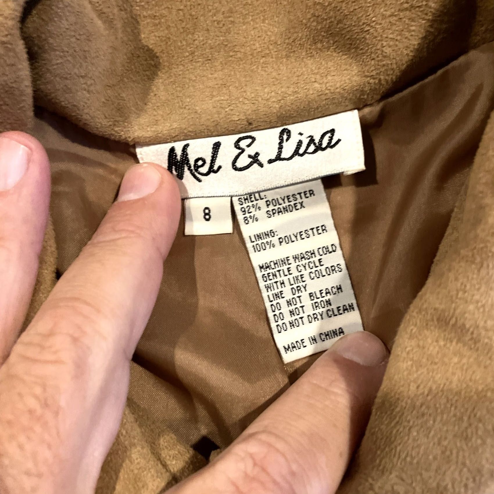 Melissa VINTAGE Mel & Lisa Jacket Beige Ultra Suede Long Sleeve Buttoned 8 Women Regular Fall Buttoned Long Sleeved Jacket Womens Size M / US 6-8 / IT 42-44 - 2 Thumbnail