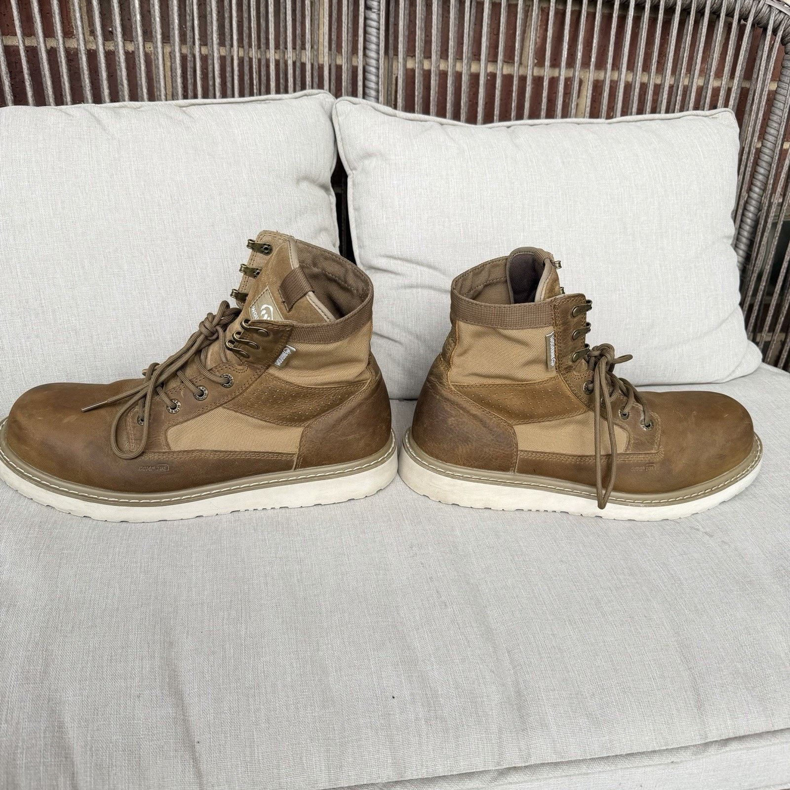 Wolverine Wolverine Mens Trade Wedge Leather/Canvas 6" Composite Toe Size US 11.5 / EU 44-45 - 12 Thumbnail