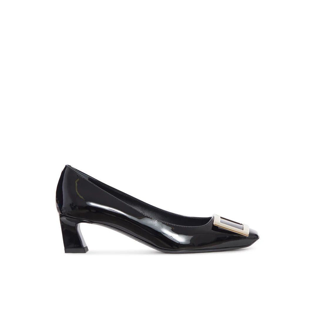 ROGER VIVIER Belle Vivier Black Patent Leather 45mm Pumps Ne