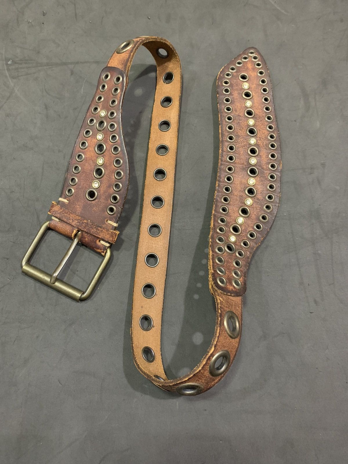 Japanese Brand 💸BINDINGOFFER💸Uknown Big OG leather belt kmrii styled Size 30 - 1 Thumbnail