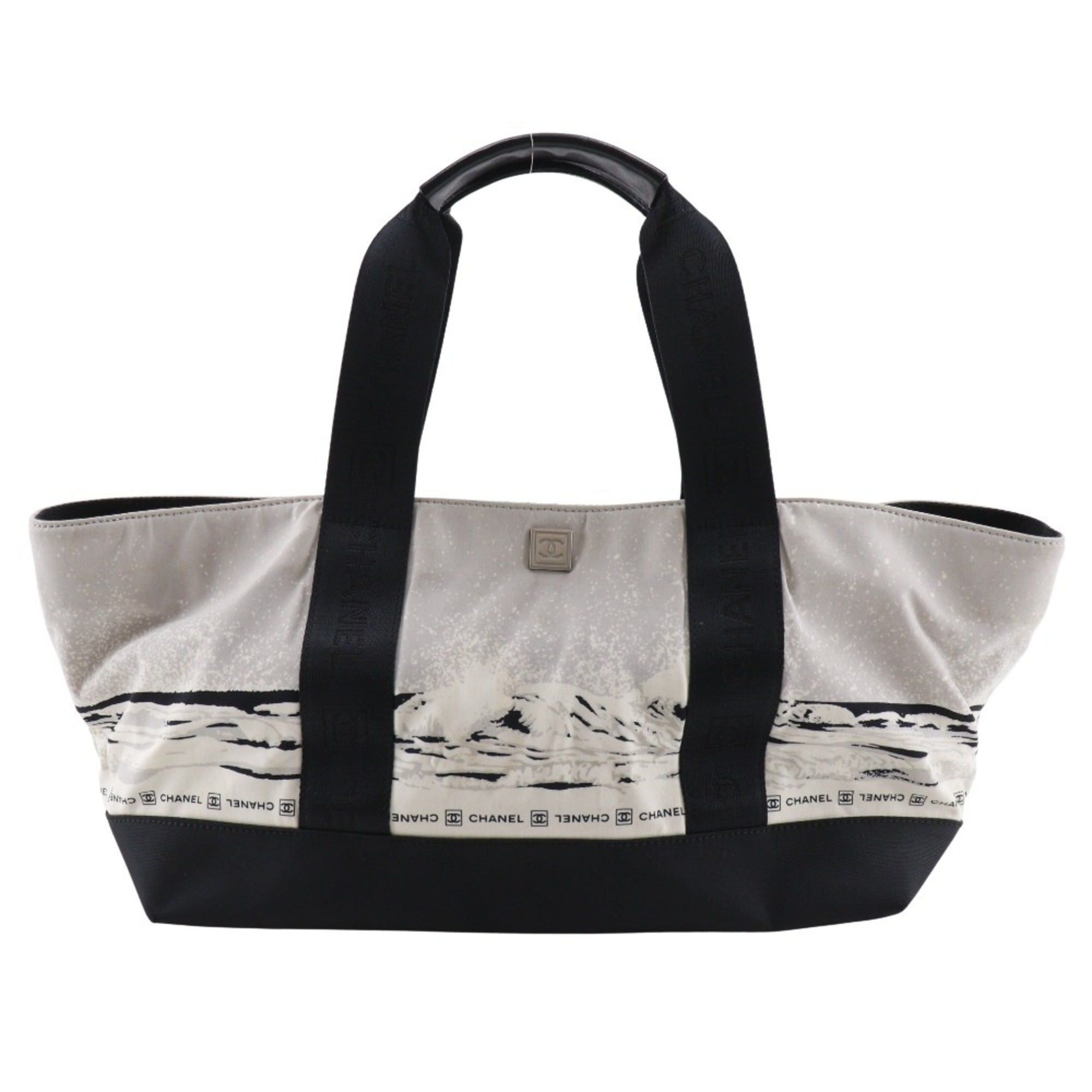 Chanel Chanel High Summer Handbag Sports Line Nylon Made in Italy Black Tote Bag A5 Snap Button Women's Size ONE SIZE - 1 Thumbnail