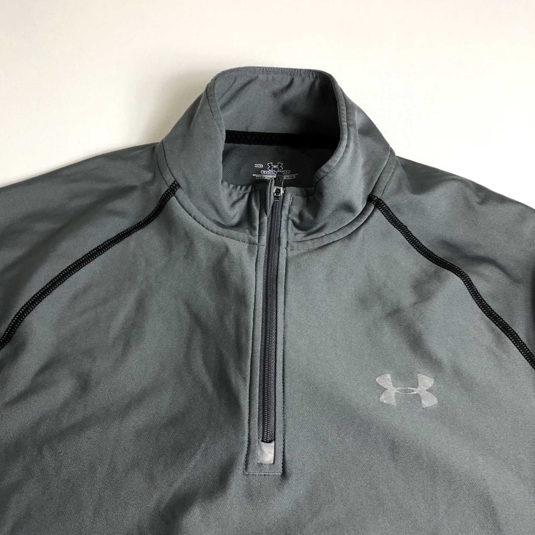 Under Armour Under Armour Cold Gear Quarter Zip Pullover Gray Long Sleeve Men's Sz M Q74 Size US M / EU 48-50 / 2 - 6 Thumbnail