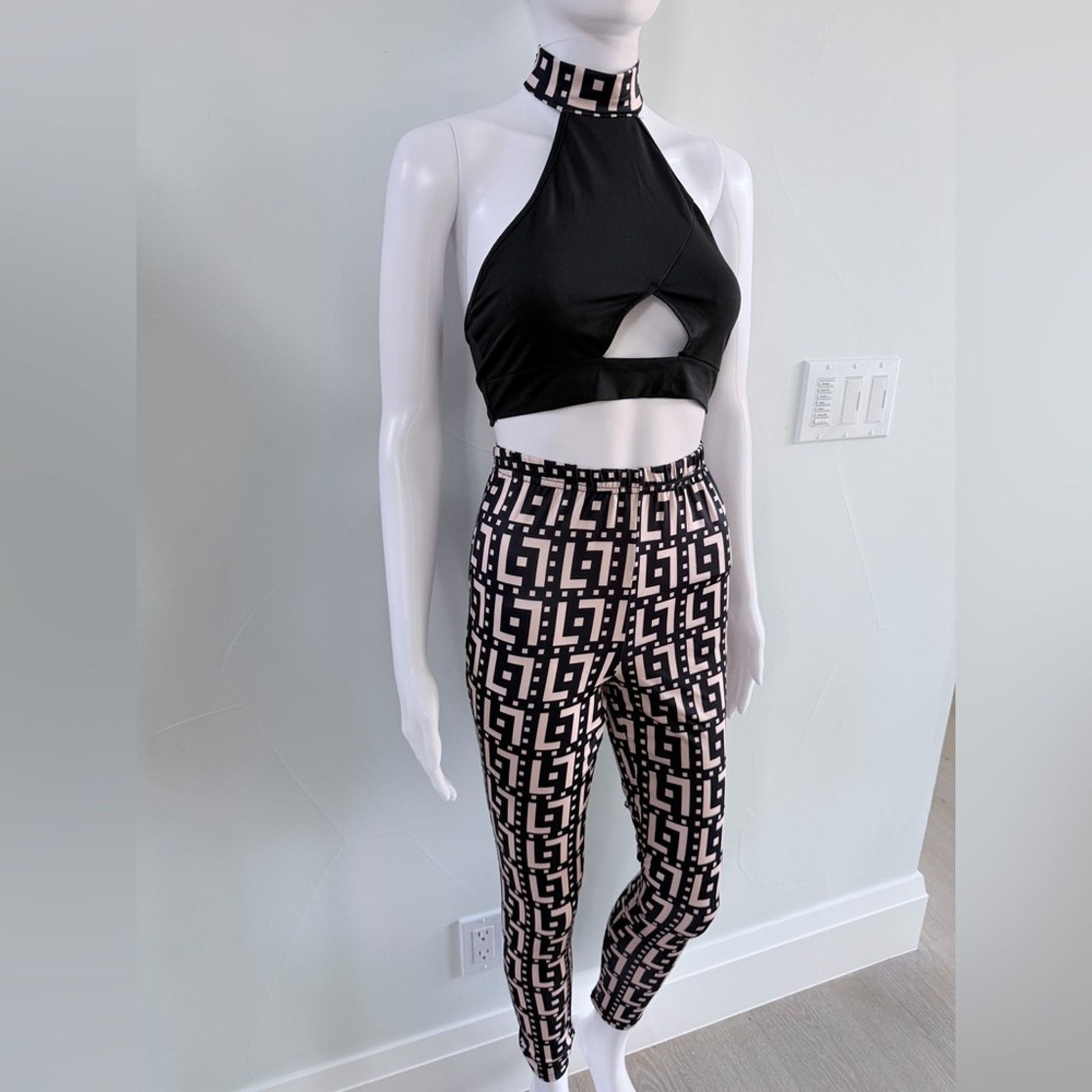 Other New Y2K Stylish Black and White Patterned Matching set S Size 25" / US 0 / IT 36 - 6 Thumbnail