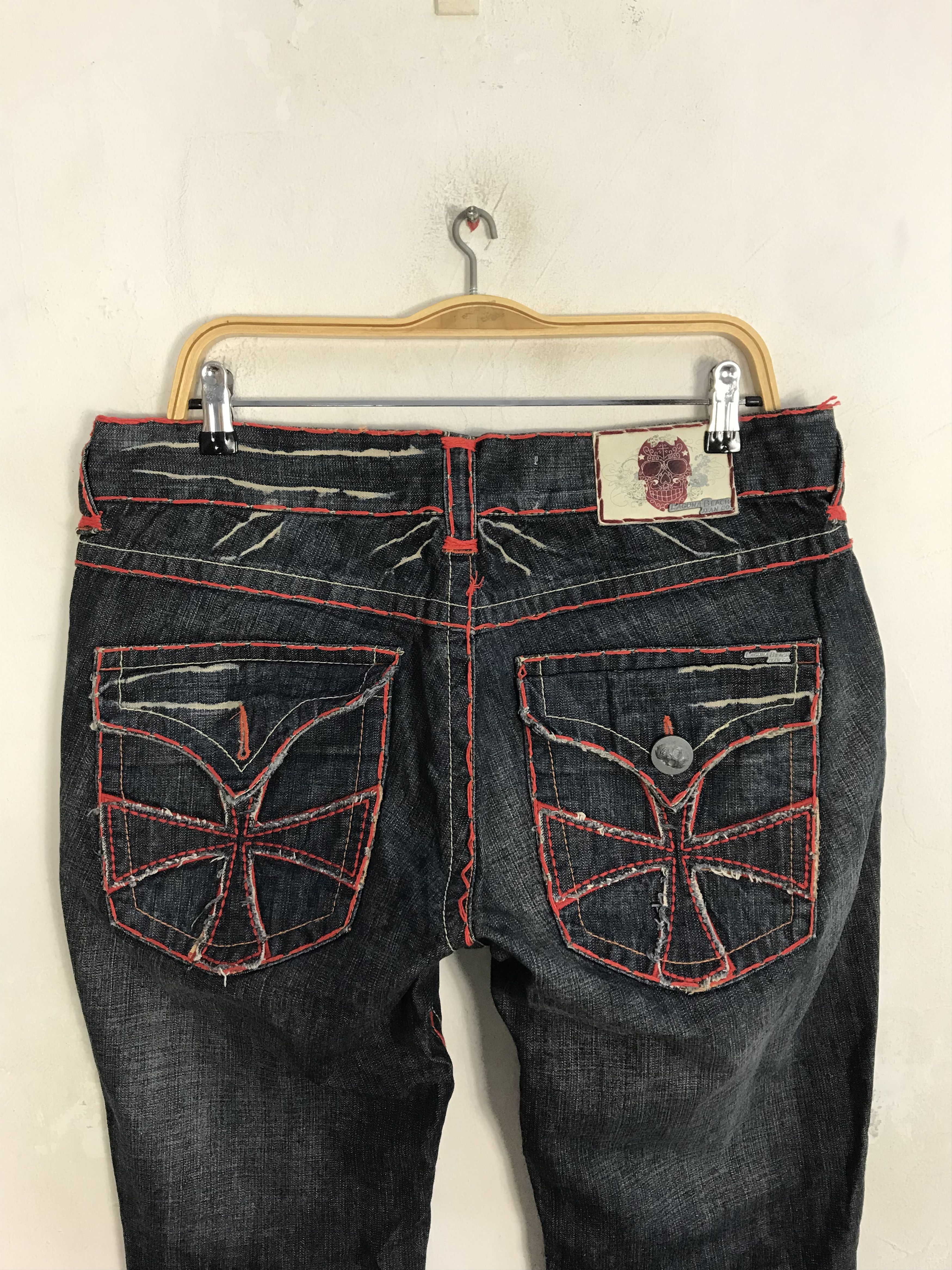 Vintage Laguna Beach Jean Co Cross Skull Logo Indigo Denim Size US 34 / EU 50 - 4 Thumbnail