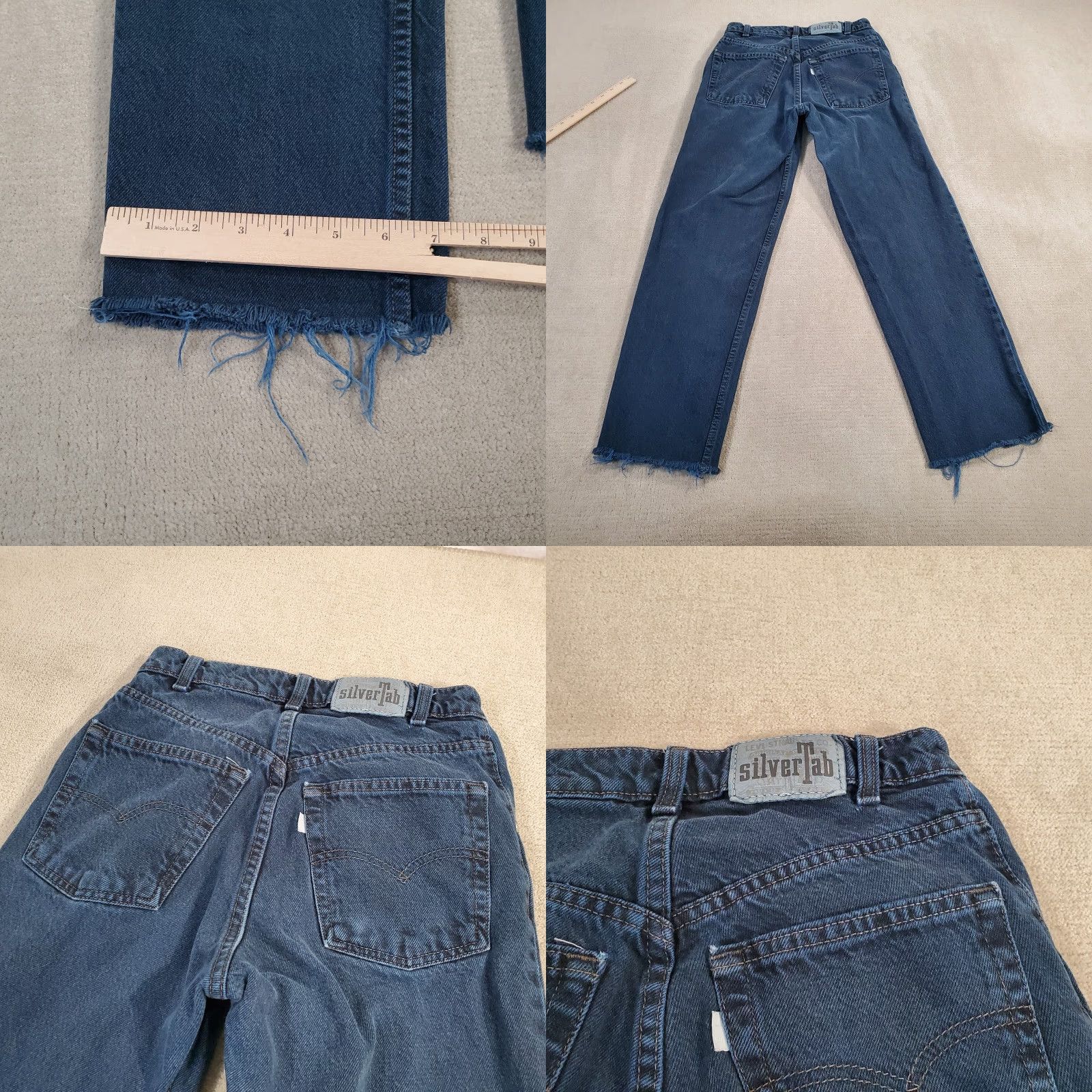 Levi's VINTAGE Levi's Silvertab Jeans Mens 27x28 Baggy Relaxed Denim Blue 80s 90s Pockets Distressed Wide-Leg Mens Size US 27 - 8 Thumbnail