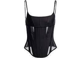 H&M × Mugler × Thierry Mugler Mugler x H&M Mesh Panel Black Corset Top Size L / US 10 / IT 46 - 7 Thumbnail
