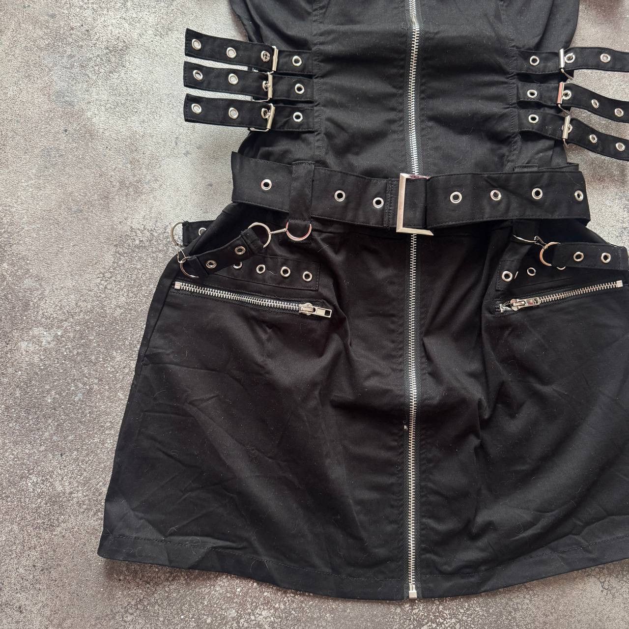 If Six Was Nine Y2K Avant Garde Goth Emo Strap Belt Mini Dress Size S / US 4 / IT 40 - 7 Thumbnail