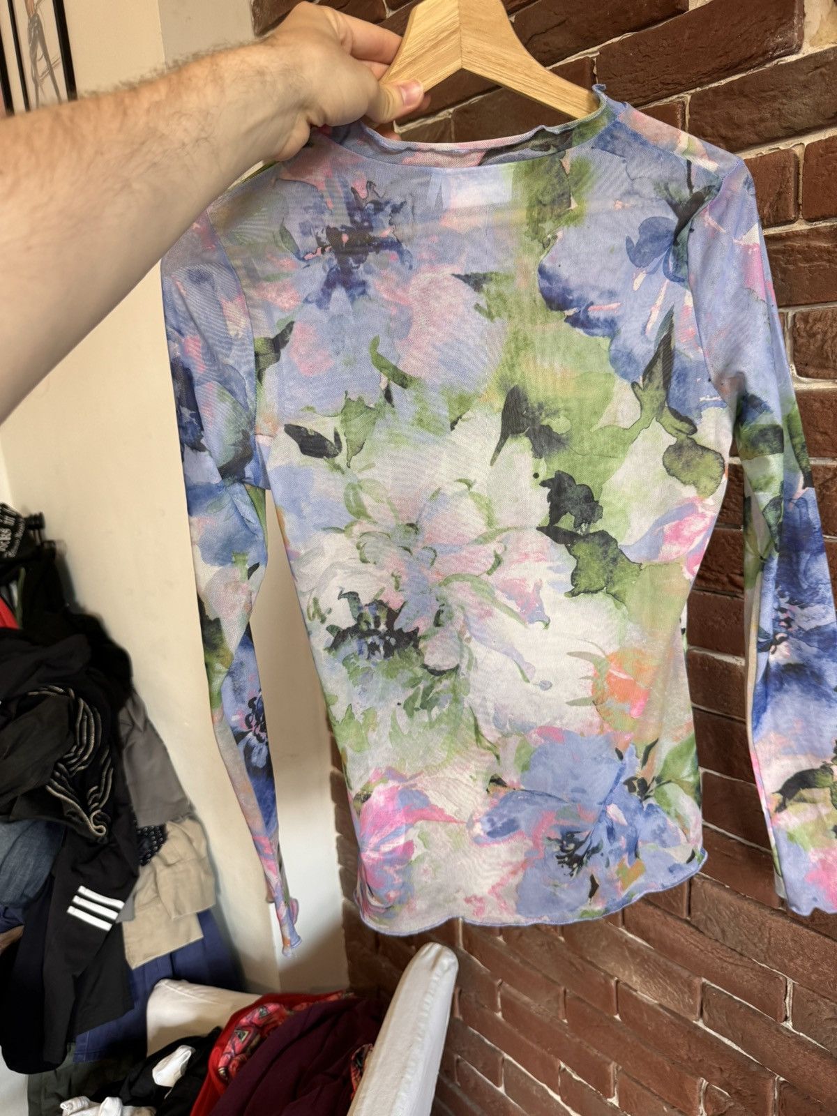 Vintage Rare Vintage Psychodelic Y2K Mesh top like jean paul gaultie Size L / US 10 / IT 46 - 2 Thumbnail