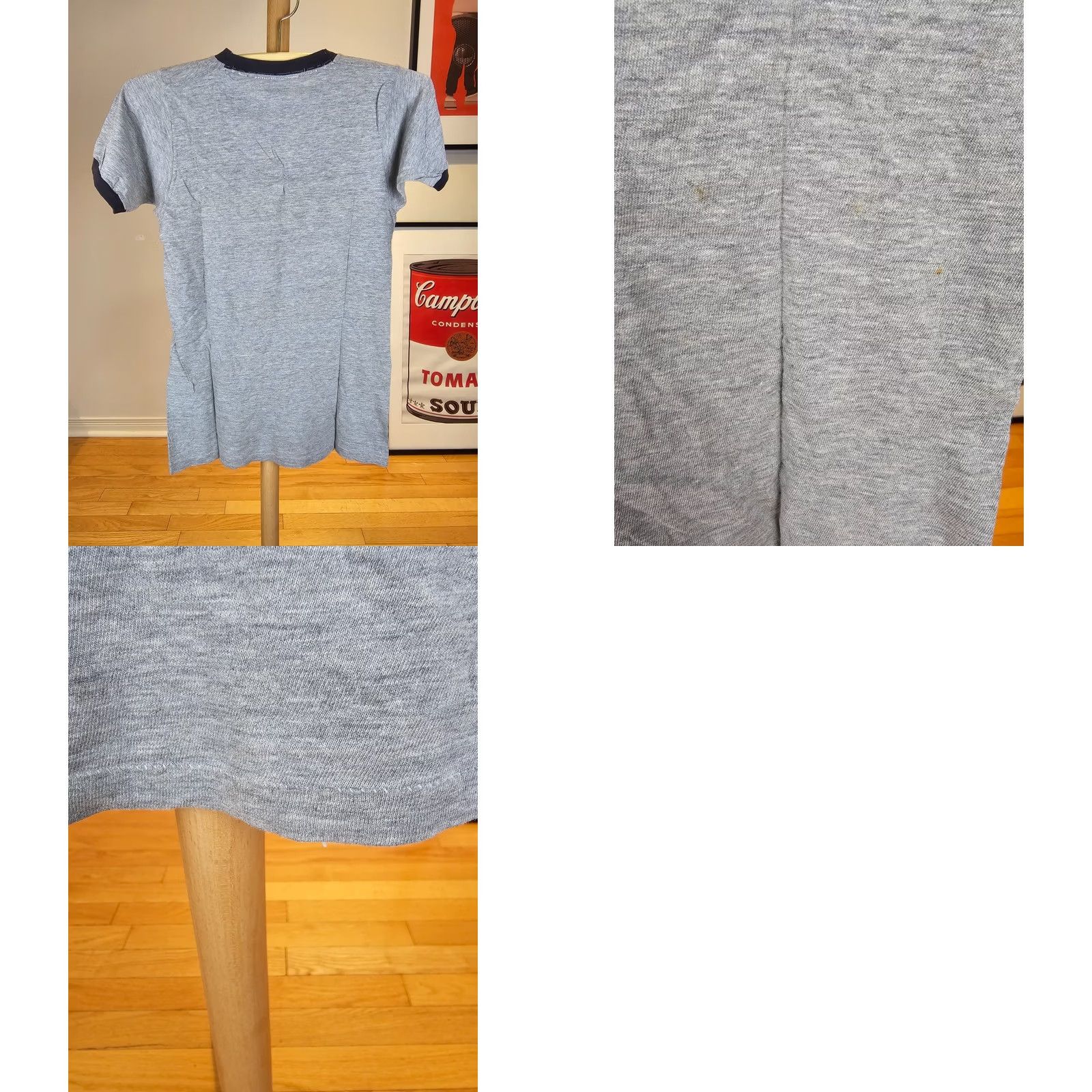 Disney VINTAGE 70' DISNEY MICKEY MOUCE GRAY RINGER T-SHIRT SZ XSMALL Men Size US XS / EU 42 / 0 - 10 Thumbnail