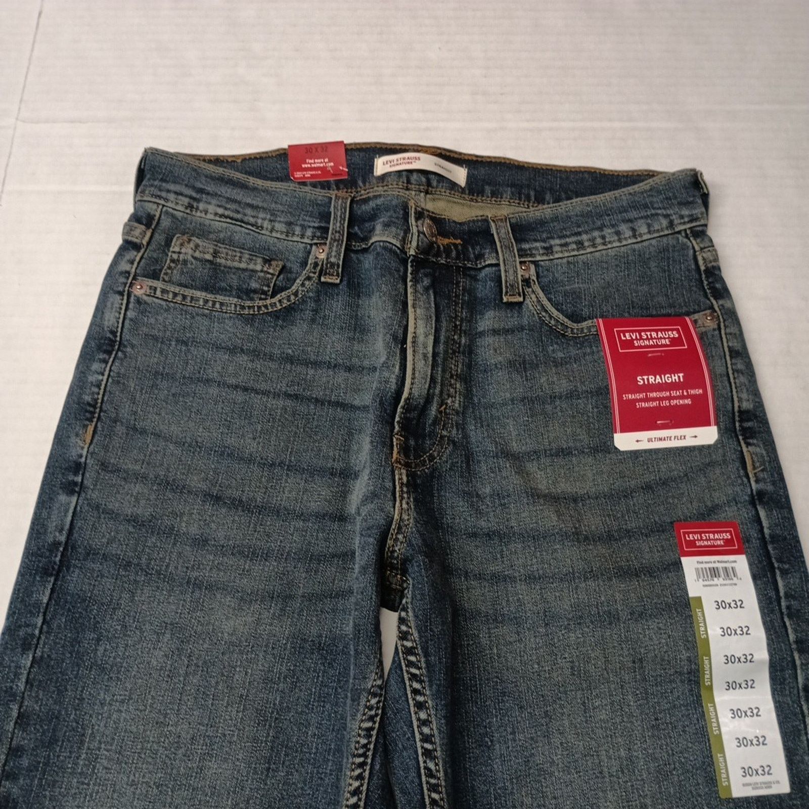 Levi's Signature By Levi Straight Jeans Mens 30x32 Blue Cotton Flex Size US 30 / EU 46 - 4 Thumbnail