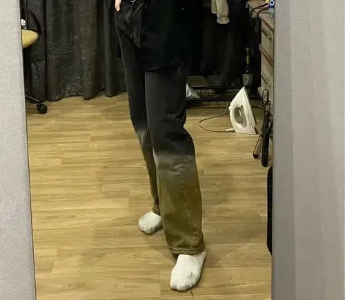 Other Straight Wide Leg Pants Boyfriend Baggy Black Jeans Size US 29 - 3 Thumbnail