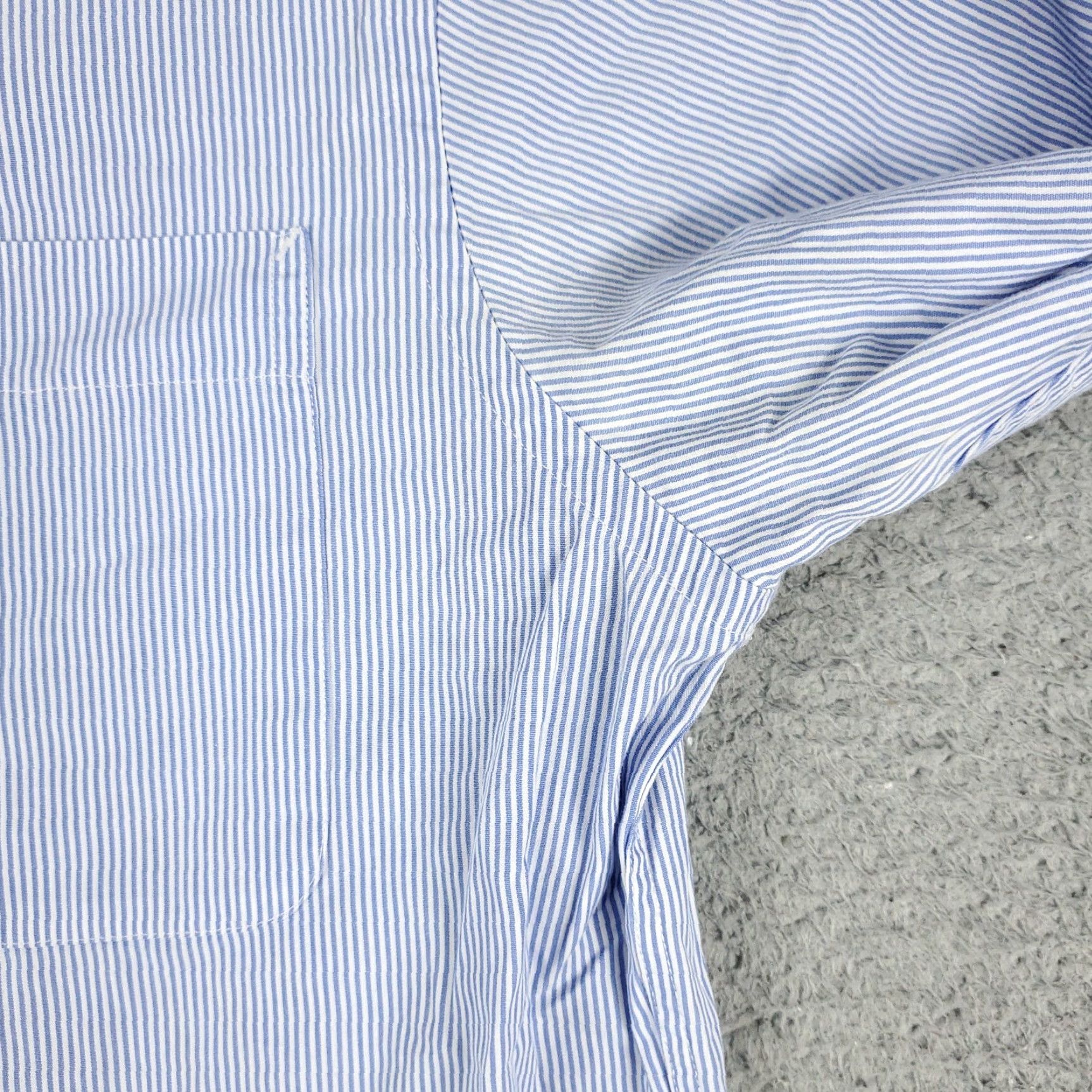 Tommy Hilfiger Tommy Hilfiger Shirt Mens 16 Blue Striped Dress Button Up Long Sleeve Size 42R - 4 Thumbnail