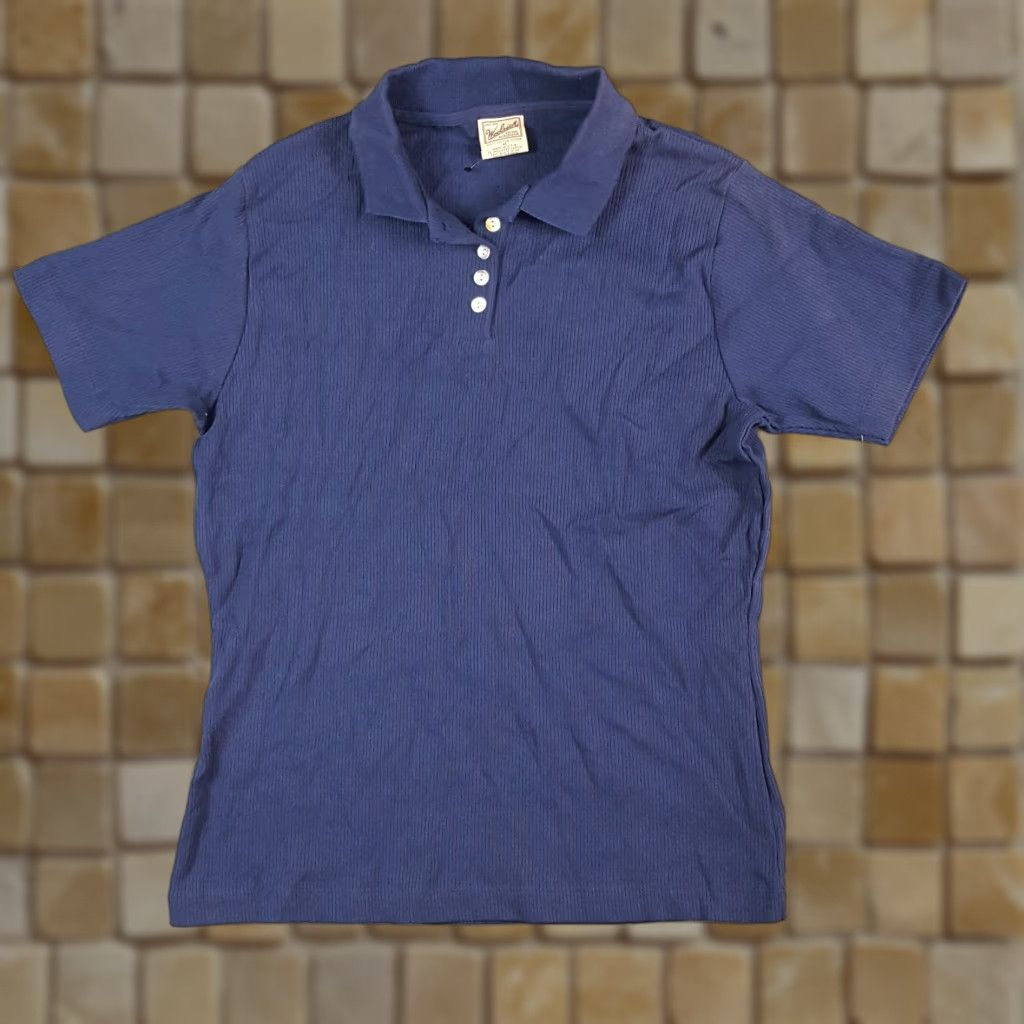 Vintage VINTAGE Woolrich Preppy Knit Collared Polo Women's Size M Navy Blue Golf Shirt Athletic Size M / US 6-8 / IT 42-44 - 1 Thumbnail