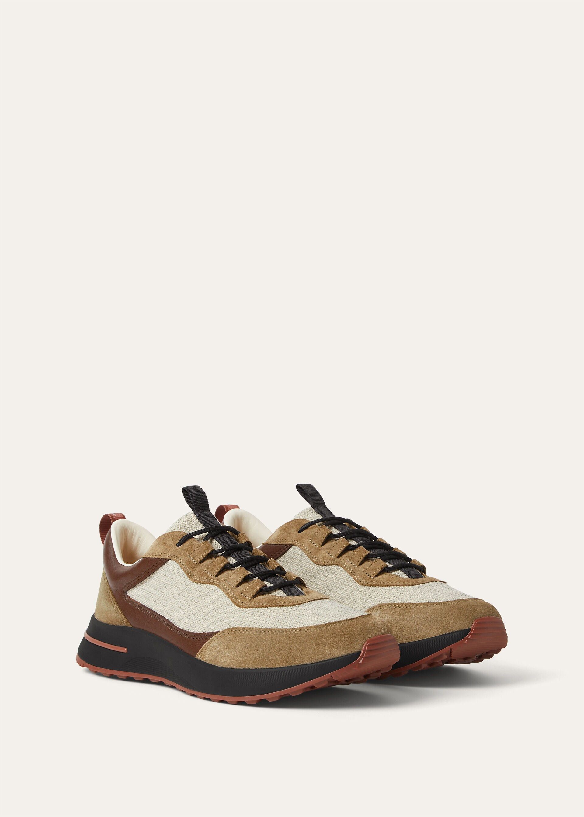 Loro Piana os11x0226 FAR1331 Week End Walk Low-Top Sneakers in Crest Size US 7 / EU 40 - 3 Thumbnail