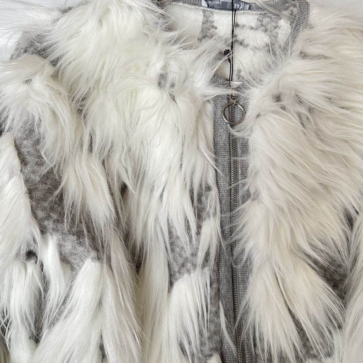 Zara New Zara Faux Fur White Gray Jacket Small 5584/214 RARE Size S / US 4 / IT 40 - 11 Thumbnail