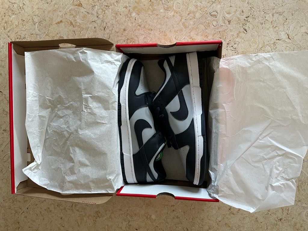 image of Hype x Nike Dunk Low Georgetown Men's Shoes in Midnight Navy/Championship Grey/White (Size 12)