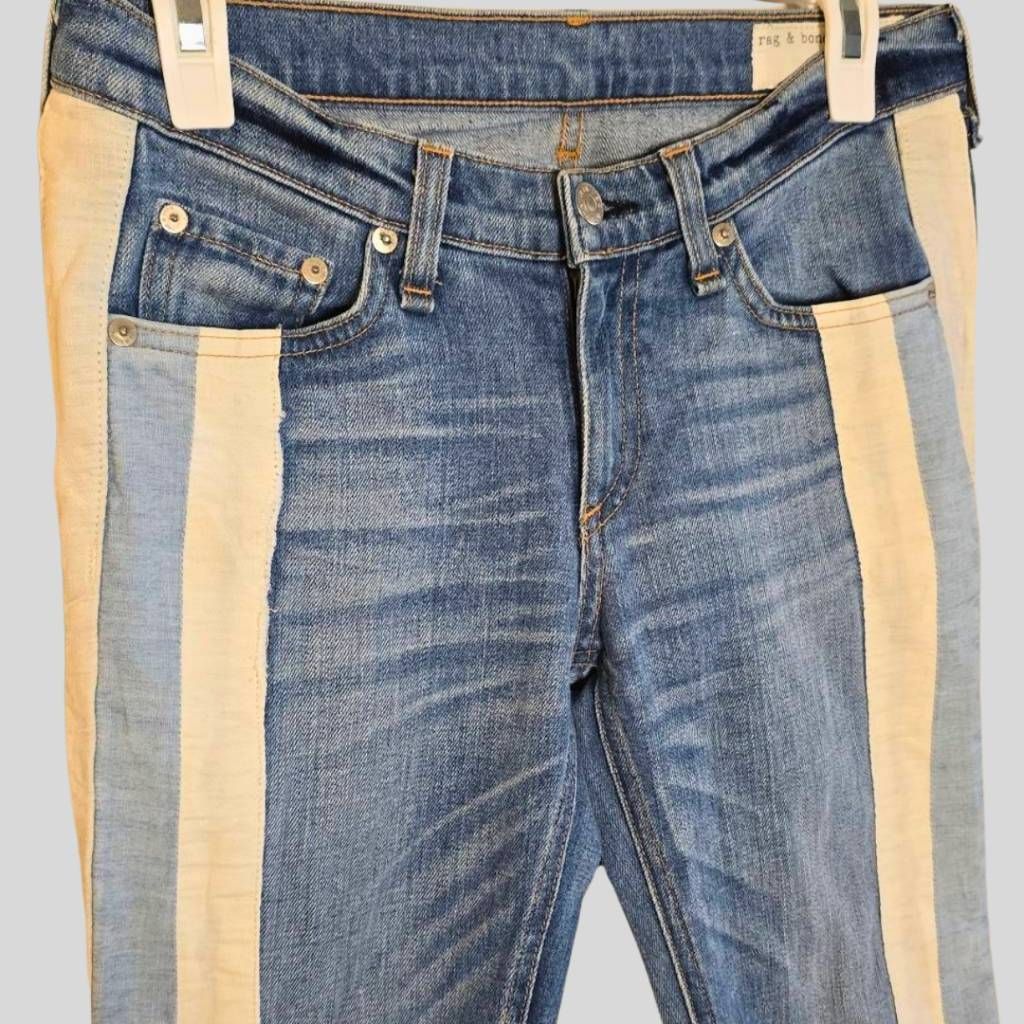 Rag & Bone rag & bone Womens 25 Relay Jeans Blue Skinny Ankle Zip Side Size 25" / US 0 / IT 36 - 5 Thumbnail