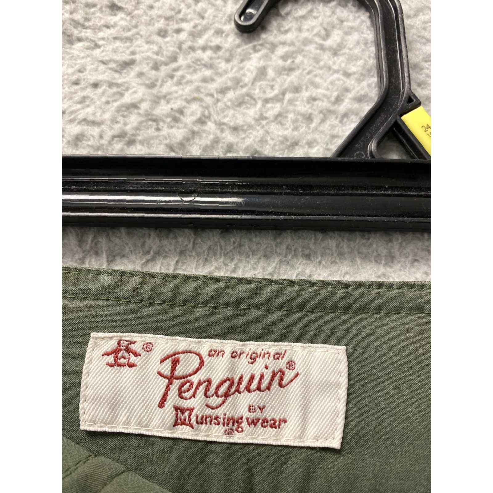 Olive VINTAGE Penguin Men's Board Shorts Swimwear Size 32 Olive Green Stretch Summer Mens Size US 32 / EU 48 - 4 Thumbnail