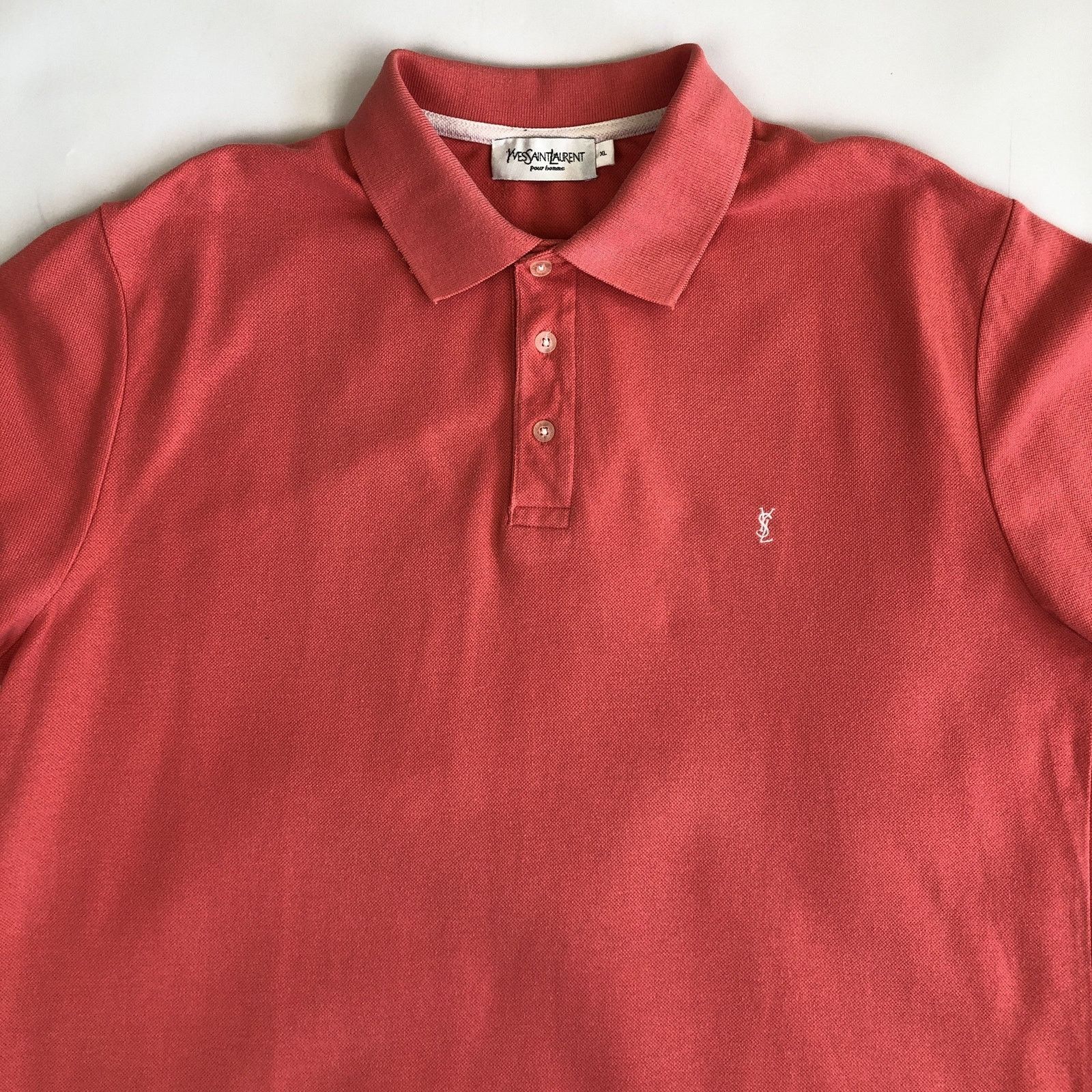 Yves Saint Laurent YSL Logo Pink Polo Yves Saint Laurent Vintage Size US XL / EU 56 / 4 - 6 Thumbnail