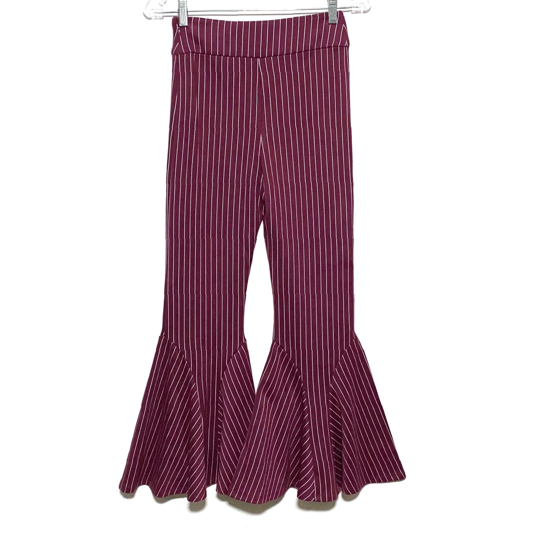 Free People Free People Bell Bottom Flare Pants 0 Women Regular 23 Inseam 26in Striped Winterberry Boho Hippie Rave Size 25" / US 0 / IT 36 - 3 Thumbnail