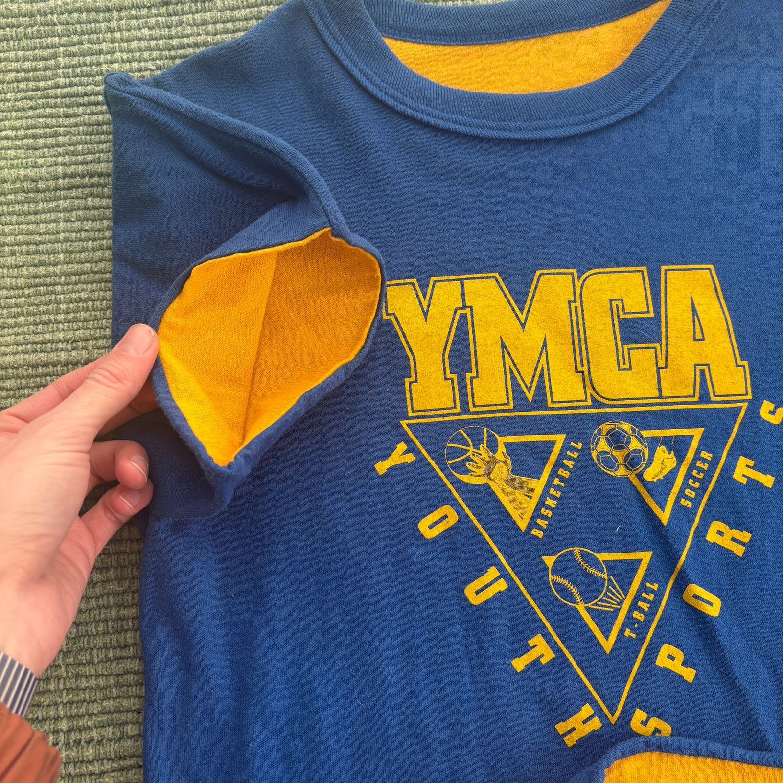 Vintage Vintage 80s two tone YMCA double face cotton gym shirt Size US M / EU 48-50 / 2 - 4 Thumbnail