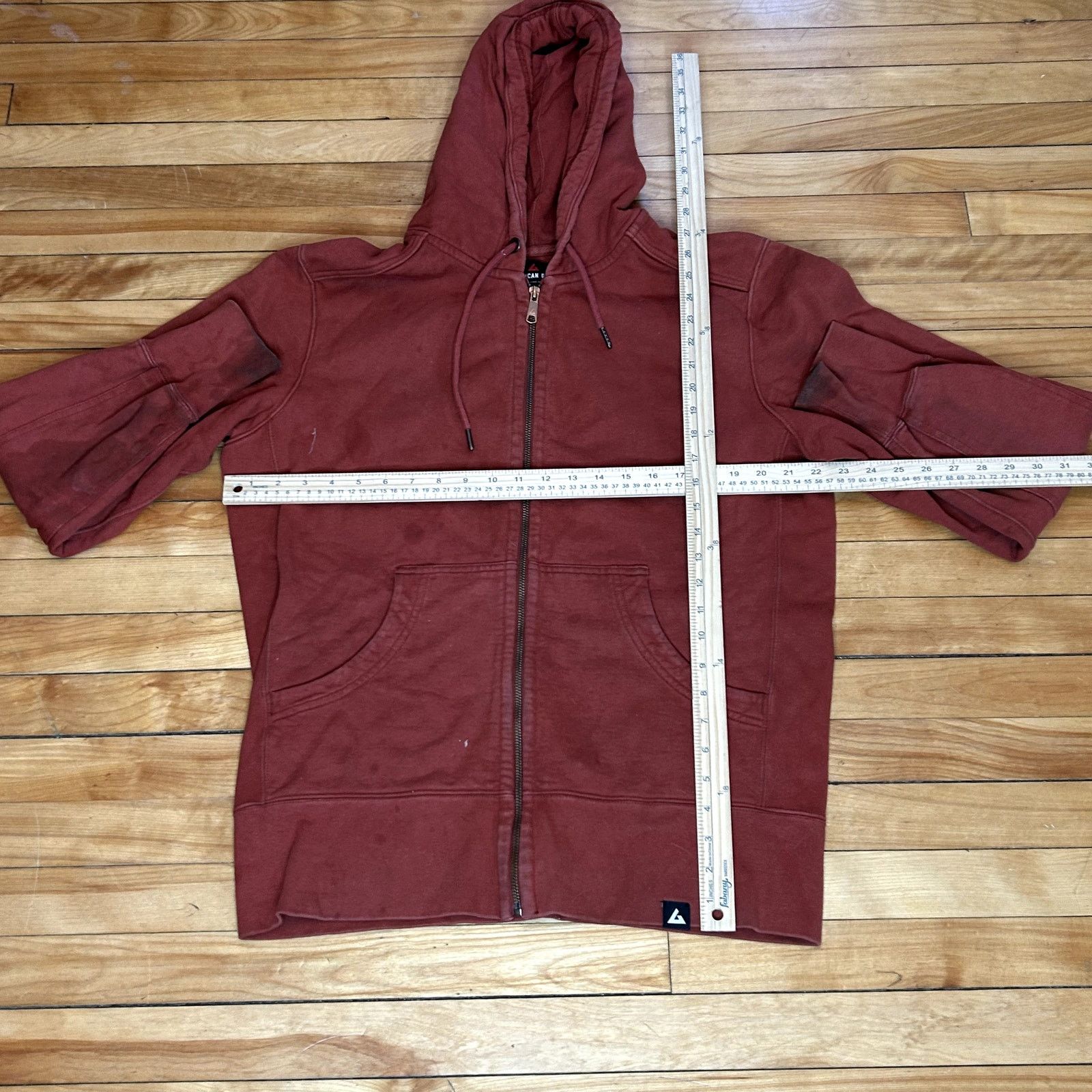 American Giant American Giant Red/Orange Hoodie Stained L Size US L / EU 52-54 / 3 - 7 Thumbnail