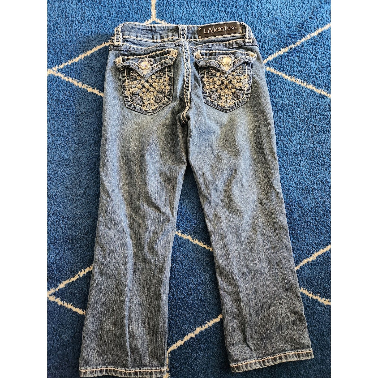 Other L.A Idol Women's Rhinestone Medium Wash Jeans-Sz1 Size 27" / US 4 / IT 40 - 3 Thumbnail