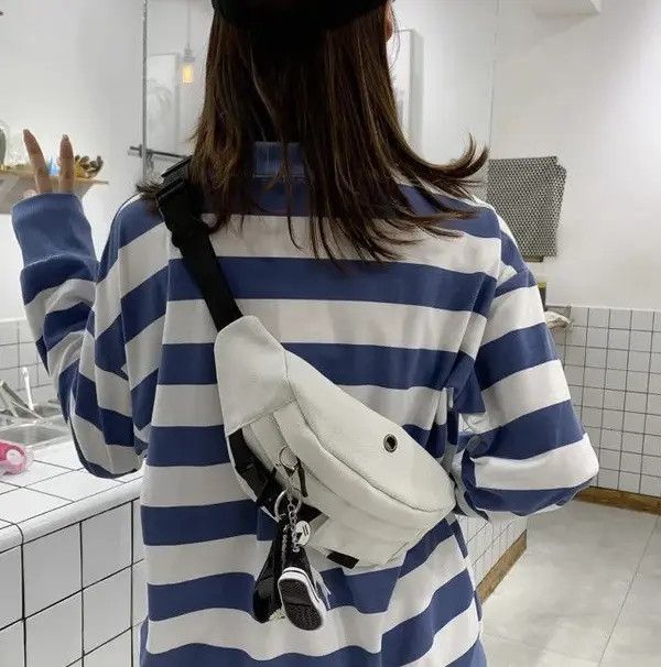 VIBE Waist Shoulder Bag Casual Canvas Harajuku Fanny Pack Size ONE SIZE - 3 Thumbnail