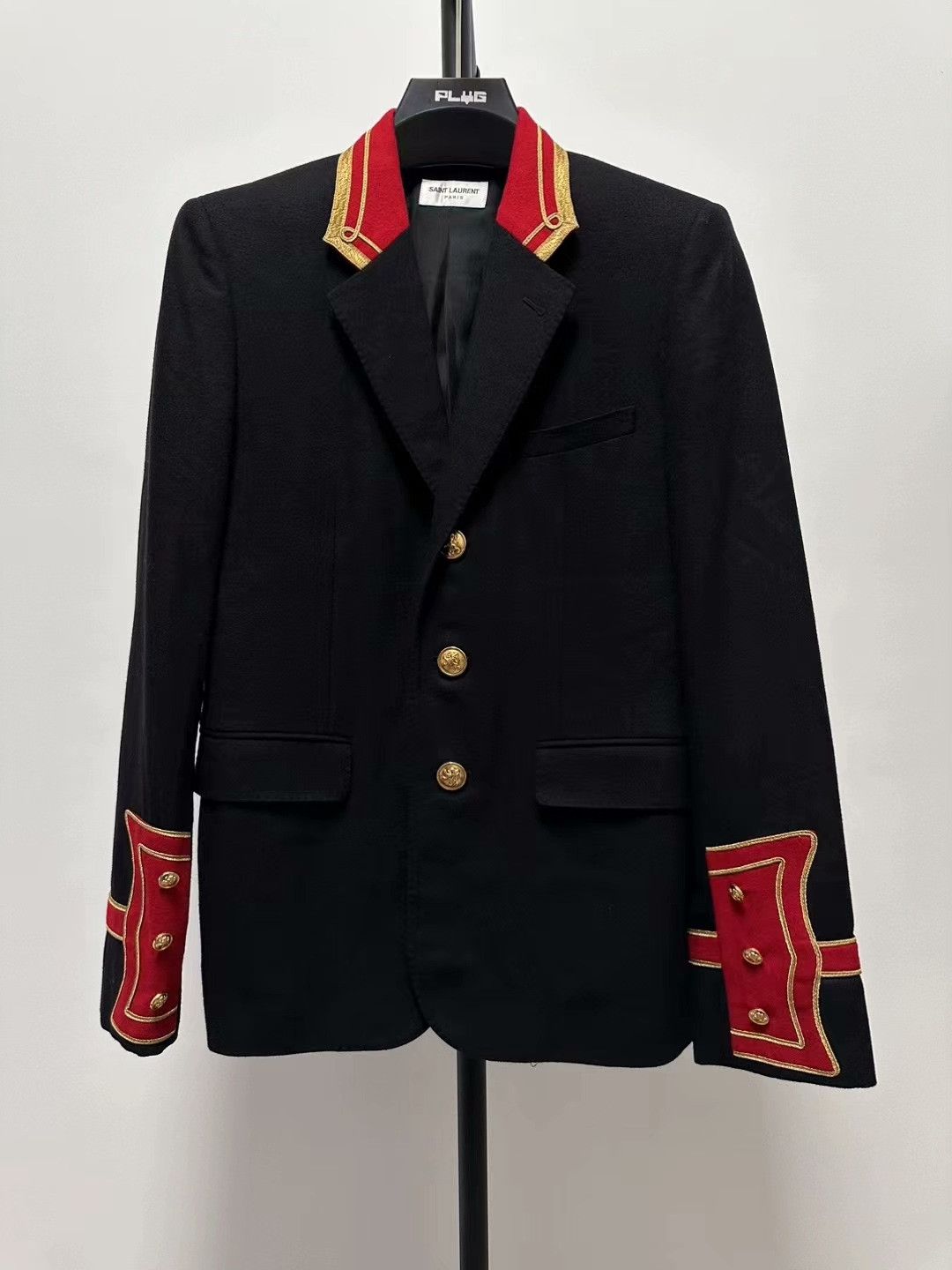 Saint Laurent Paris Saint Laurent Black Red Trim Blazer Size US M / EU 48-50 / 2 - 1 Thumbnail